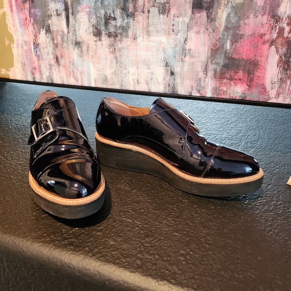 Dark Blue Patent Loafers